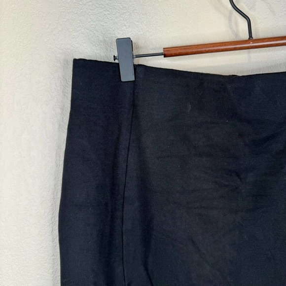 Halston Women's Elastic Waist Pull-On Skirts Flat Front Back Slit‎ Black Size XL - Picture 2 of 11